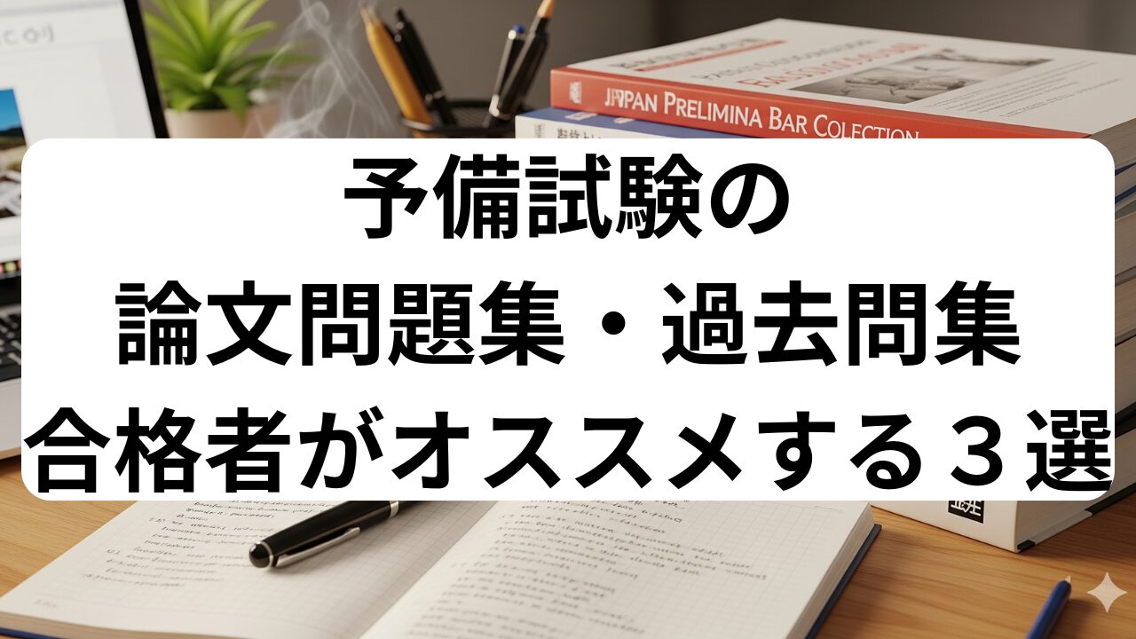 予備試験の論文問題集・過去問集　合格者がオススメする３選